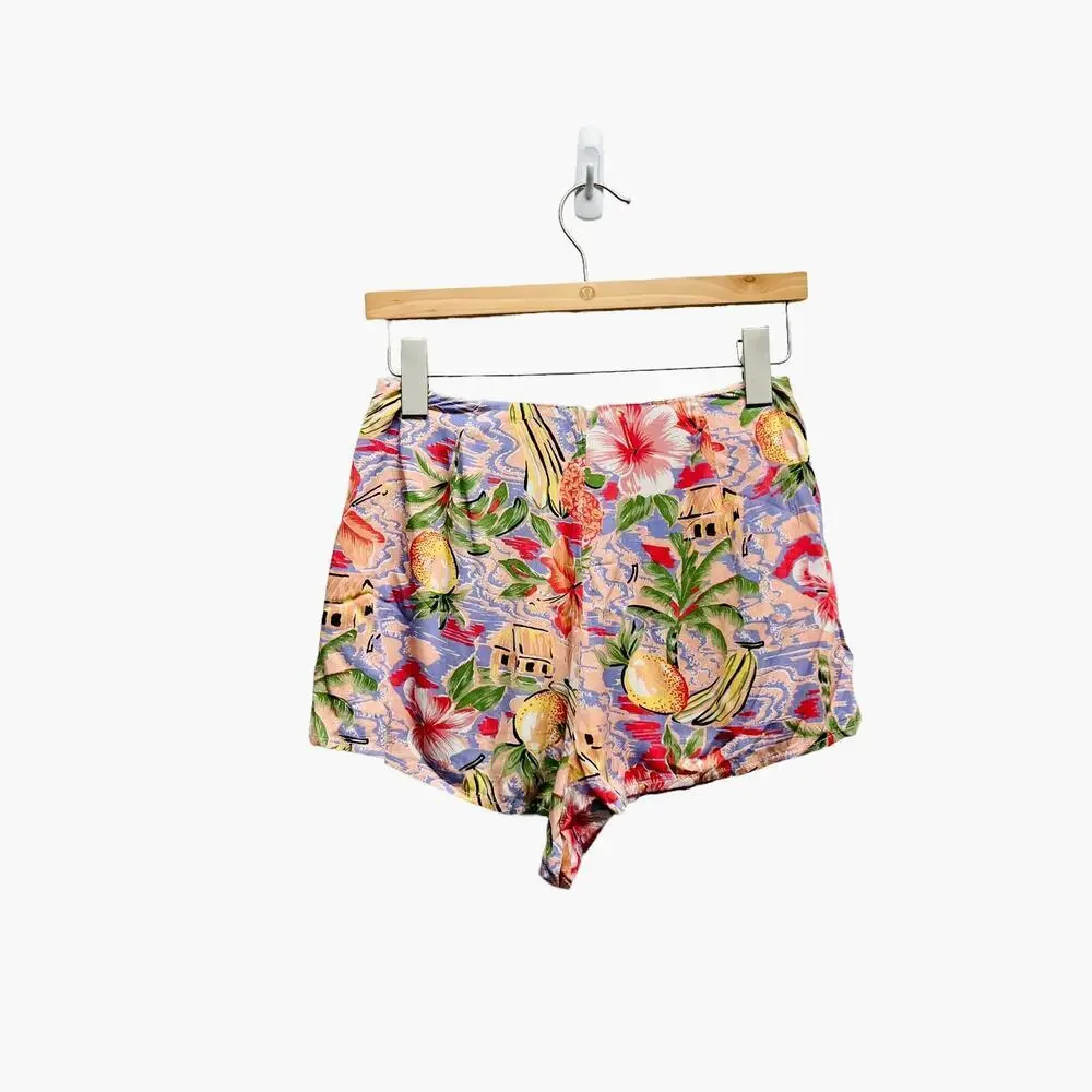 LF The Brand‎ Floral Tropical Shorts Pink Green